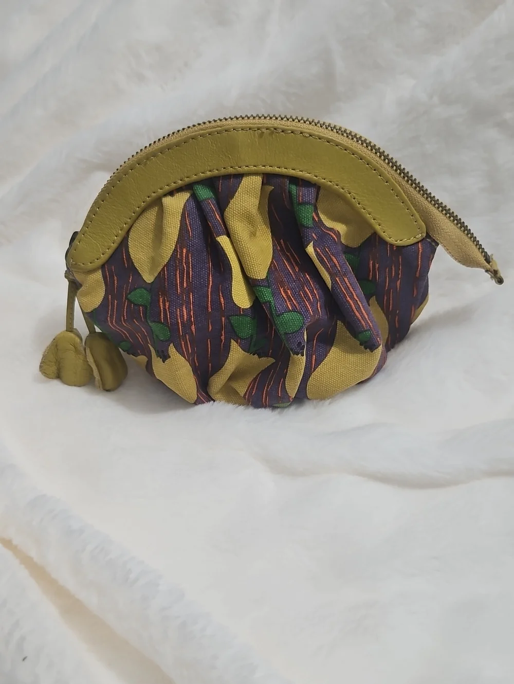 Lucky Penny Printed Canvas & Leather Zip Clutch / Pouch⁸